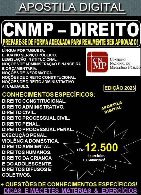 Apostila ANALISTA do CNMP - DIREITO - Teoria + 12.500 Exercícios - Concurso 2023