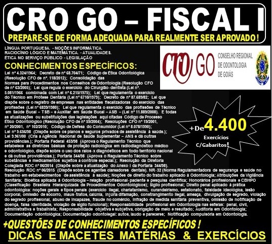 Apostila CRO GO - FISCAL I - Teoria + 4.400 Exercícios - Concurso 2019