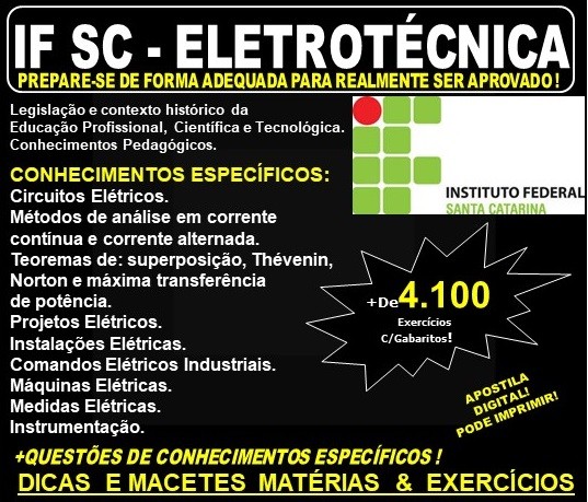 Apostila IF SC - ELETROTÉCNICA - Teoria + 4.100 Exercícios - Concurso 2019