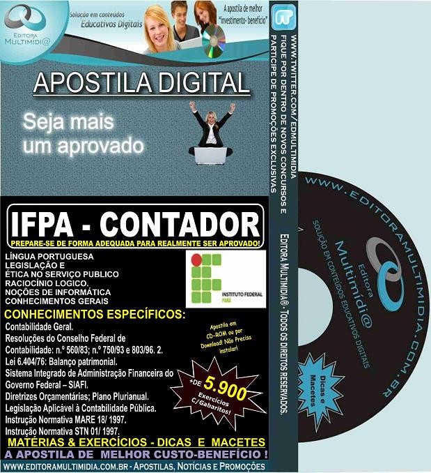 Apostila IFPA - CONTADOR - Teoria + 5.900 Exercícios - Concurso 2016