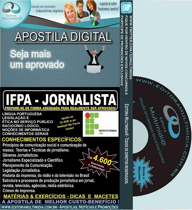 Apostila IFPA - JORNALISTA - Teoria + 4.600 Exercícios - Concurso 2016