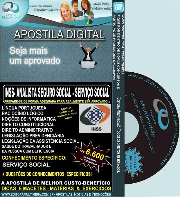 Apostila INSS - ANALISTA de Seguro Social - SERVIÇO SOCIAL - Teoria + 6.600 Exercícios - Concurso 2015