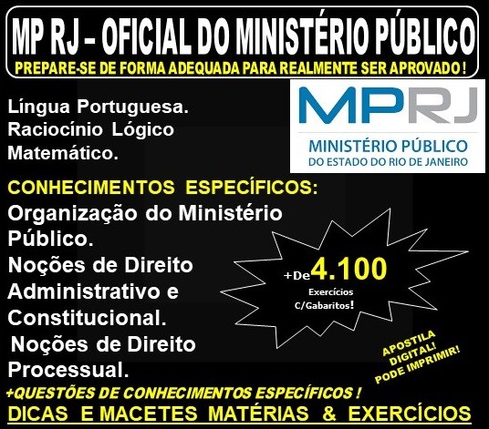 Apostila MP RJ - OFICIAL do MINISTÉRIO PÚBLICO - Teoria + 4.100 Exercícios -  Concurso 2019