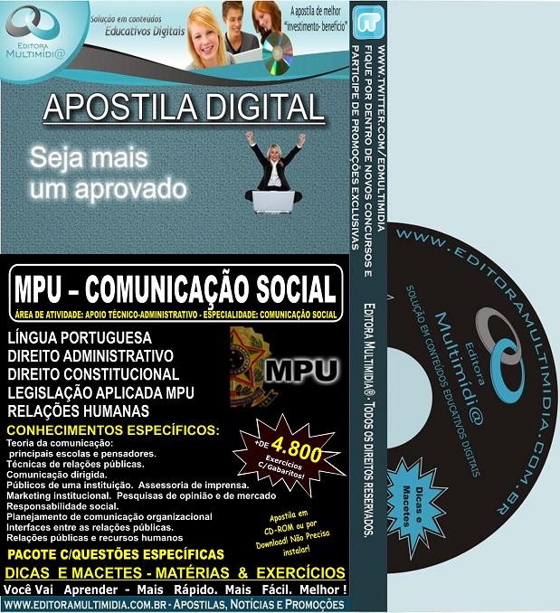 Apostila MPU - COMUNICAÇÃO SOCIAL - Teoria + 4.800 Exercícios - Concurso 2013