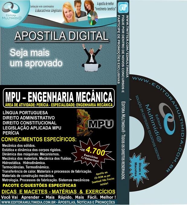 Apostila MPU - ENGENHARIA MECÂNICA - Teoria + 4.700 Exercícios - Concurso 2013