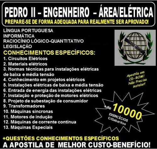Apostila PEDRO II - ENGENHEIRO - ÁREA / ELÉTRICA - Teoria + 10.000 Exercícios - Concurso 2017