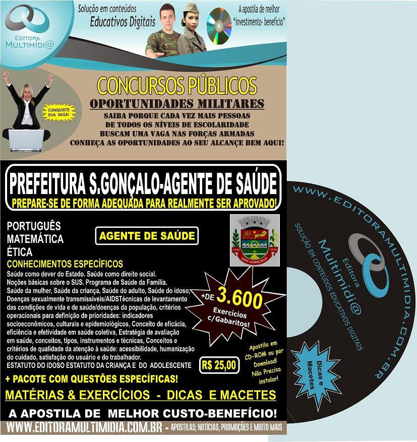 APOSTILA  PREFEITURA SÃO GONÇALO CD - AGENTE DE SAÚDE - CONCURSO 2011