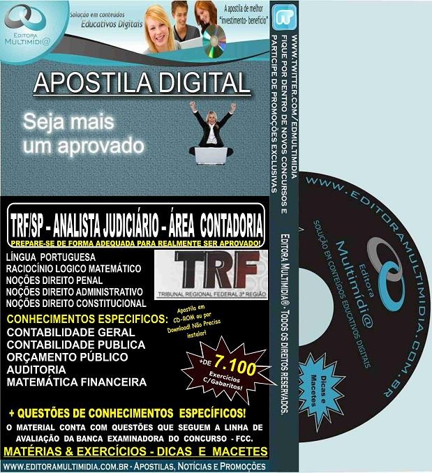 Apostila TRF SP - ANALISTA Judiciário - Área CONTADORIA - Teoria + 7.100 Exercícios - Concurso 2016