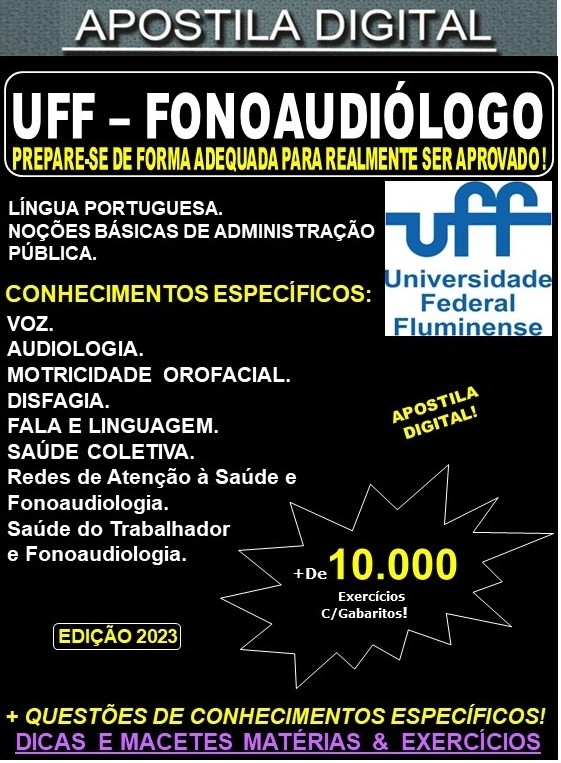 Apostila UFF - FONOAUDIÓLOGO - Teoria + 10.000 Exercícios - Concurso 2023