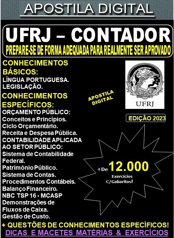 Apostila UFRJ - CONTADOR - Teoria + 12.000 Exercícios - Concurso 2023