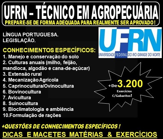 Apostila UFRN - TÉCNICO em AGROPECUÁRIA - Teoria + 3.200 Exercícios - Concurso 2019