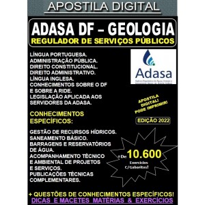 Apostila ADASA DF - GEOLOGIA - Teoria + 10.600 Exercícios - Concurso 2022