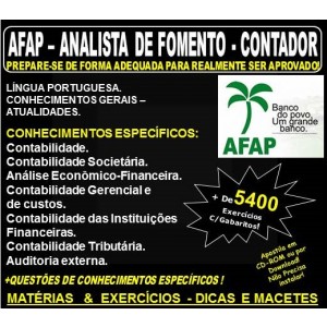 Apostila AFAP - Analista de Fomento - CONTADOR - Teoria + 5.400 Exercícios - Concurso 2018