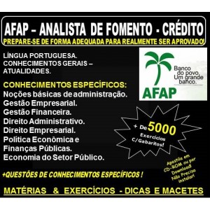Apostila AFAP - Analista de Fomento - CRÉDITO - Teoria + 5.000 Exercícios - Concurso 2018