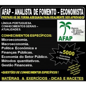 Apostila AFAP - Analista de Fomento - ECONOMISTA - Teoria + 5.000 Exercícios - Concurso 2018