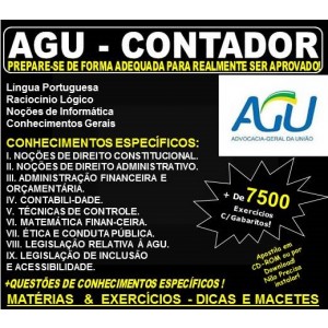 Apostila AGU - CONTADOR - Teoria + 7.500 Exercícios - Concurso 2018