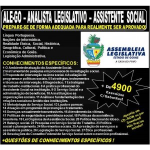 Apostila ALE-GO - Analista Legislativo - ASSISTENTE SOCIAL - Teoria + 4.900 Exercícios - Concurso 2018