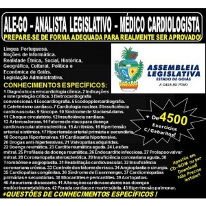 Apostila ALE-GO - Analista Legislativo - MÉDICO CARDIOLOGISTA - Teoria + 4.500 Exercícios - Concurso 2018