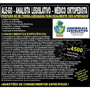 Apostila ALE-GO - Analista Legislativo - MÉDICO ORTOPEDISTA - Teoria + 4.500 Exercícios - Concurso 2018
