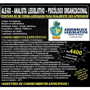 Apostila ALE-GO - Analista Legislativo - PSICÓLOGO ORGANIZACIONAL - Teoria + 4.400 Exercícios - Concurso 2018