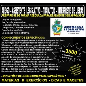 Apostila ALE-GO - Assistente Legislativo - TRADUTOR - INTÉRPRETE de LIBRAS - Teoria + 3.500 Exercícios - Concurso 2018