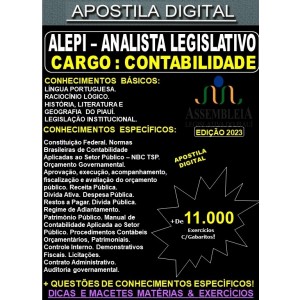 Apostila ALEPI - Analista Legislativo - CONTABILIDADE - Teoria + 11.000 Exercícios - Concurso 2023