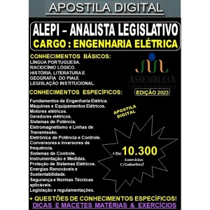 Apostila ALEPI - Analista Legislativo - ENGENHARIA ELÉTRICA - Teoria + 10.300 Exercícios - Concurso 2023