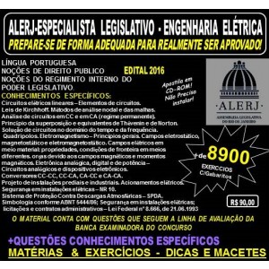 Apostila ALERJ - ESPECIALISTA LEGISLATIVO - ENGENHARIA ELÉTRICA - Teoria + 8.900 Exercícios - Concurso 2016