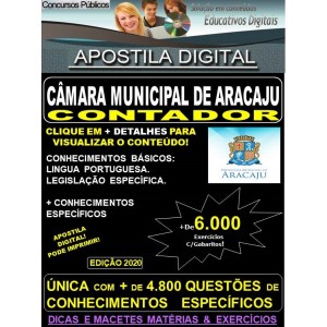 Apostila Câmara Municipal de Aracaju -  CONTADOR - Teoria + 6.000 exercícios - Concurso 2020