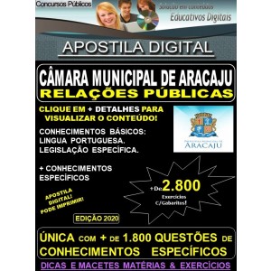 Apostila Câmara Municipal de Aracaju - RELAÇÕES PÚBLICAS - Teoria + 2.500 exercícios - Concurso 2020