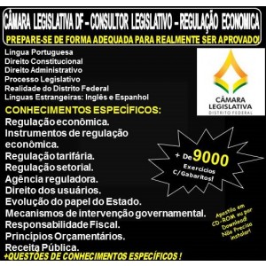 Apostila CAMARA LEGISLATIVA DF - CONSULTOR LEGISLATIVO - REGULAÇÃO ECONOMICA - Teoria + 9.000 Exercícios - Concurso 2018