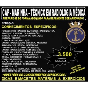 Apostila CAP - MARINHA - TÉCNICO em RADIOLOGIA MÉDICA - Teoria + 3.500 Exercícios - Concurso 2019