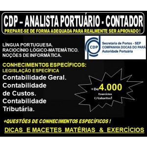 Apostila CDP - ANALISTA PORTUÁRIO - CONTADOR - Teoria + 4.000 Exercícios - Concurso 2019