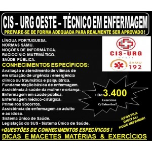 Apostila CISRU / SAMU MG - TÉCNICO em ENFERMAGEM - Teoria + 3.400 Exercícios - Concurso 2019