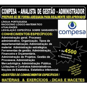 Apostila COMPESA ANALISTA de GESTÃO - ADMINISTRADOR - Teoria + 4.500 Exercícios - Concurso 2018