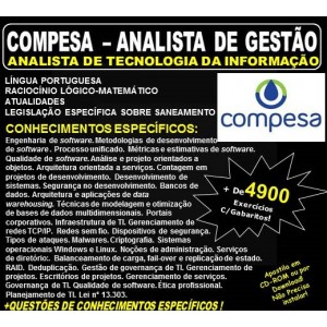 Apostila COMPESA ANALISTA de GESTÃO - ANALISTA de TECNOLOGIA da INFORMAÇÃO - Teoria + 4.900 Exercícios - Concurso 2018