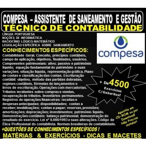 Apostila COMPESA - ASSISTENTE de SANEAMENTO e GESTÃO - TÉCNICO de CONTABILIDADE - Teoria + 4.500 Exercícios - Concurso 2018