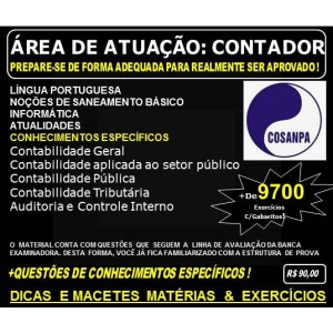Apostila COSANPA - Área de Atuação: CONTADOR - Teoria + 9.700 Exercícios - Concurso 2017