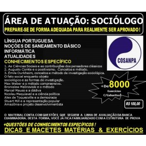 Apostila COSANPA - Área de Atuação: SOCIÓLOGO - Teoria + 8.000 Exercícios - Concurso 2017