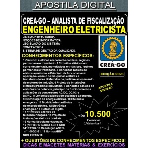 Apostila CREA GO - ANALISTA de FISCALIZAÇÃO - ENGENHEIRO ELETRICISTA - Teoria + 10.500 Exercícios - Concurso 2023