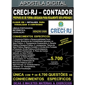 Apostila CRECI RJ - CONTADOR - Teoria + 5.700 Exercícios - Concurso 2020
