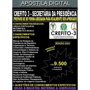 Apostila CREFITO-3 - SECRETÁRIA da PRESIDÊNCIA - Teoria + 9.500 exercícios - Concurso 2023