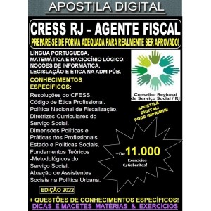 Apostila CRESS RJ - AUXILIAR de SERVIÇOS GERAIS - Teoria + 8.000 Exercícios  - Concurso 2022