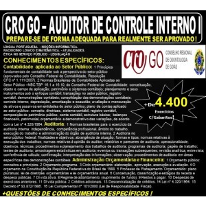Apostila CRO GO - AUDITOR de CONTROLE INTERNO I - Teoria + 4.400 Exercícios - Concurso 2019