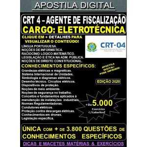 Apostila CRT-04 Agente de Fiscalização ELETROTÉCNICA - Teoria + 5.000 Exercícios - Concurso 2020