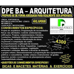 Apostila DPE BA - ARQUITETURA - Teoria + 4.300 Exercícios - Concurso 2018