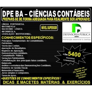 Apostila DPE BA - CIÊNCIAS CONTÁBEIS - Teoria + 5.400 Exercícios - Concurso 2018