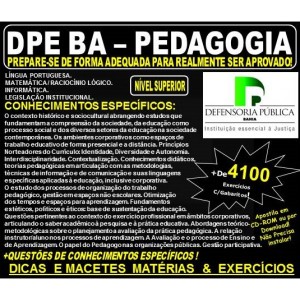 Apostila DPE BA - PEDAGOGIA - Teoria + 4.100 Exercícios - Concurso 2018