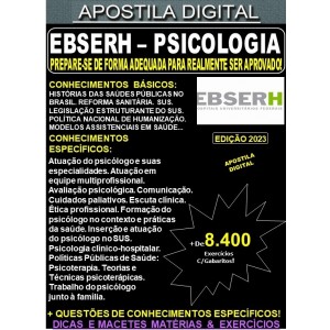 Apostila EBSERH - PSICOLOGIA - Teoria + 8.400 exercícios - Concurso 2023