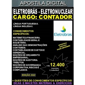 Apostila ELETROBRAS -  CONTADOR - Teoria + 12.400 Exercícios - Concurso 2022